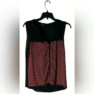 Maxinne Mode Top Women's Size Large Sleeveless Button Front Sheer Shirt